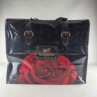 Полипропиленовая сумка хозяйственная  с цветным рисунком №5 Роза на Черном (1 шт. Дніпро. фото 1