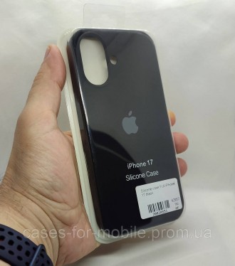 Чохол бампер Silicone Case для iPhone 17 Soft touch мікрофібра чорний. Хмельницький. фото 1
