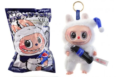 М'яка іграшка-брелок монстрик Лабубу Пепсі в пакеті та коробці. Івано-Франківськ. фото 1