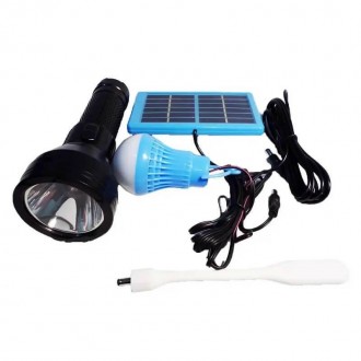 Фонарь ручной аккумуляторный с солнечной панелью + кемпинговая лампа +гибкая LED. Івано-Франківськ. фото 1