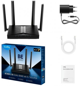 Маршрутизатор двухдиапазонный Cudy WR3600H 2.5G Wi-Fi 7 Mesh
Двухдиапазонный WiF. . фото 4