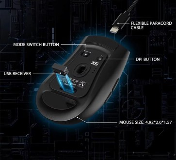 Aattack SHARK X5-мышка изготовлена ​​для людей, которые ценят комфорт и быстроту. . фото 6