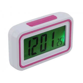 Часы будильник говорящие часы Kenko KK-9905 TR Розовый - Озвучивающий время голо. . фото 4