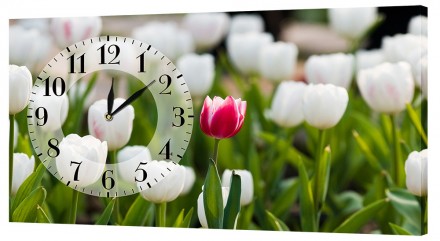 Настенные часы Декор Карпаты 53х29 Тюльпаны (53х29-c13). Івано-Франківськ. фото 1