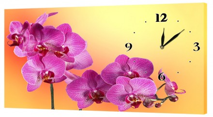 Настенные часы Декор Карпаты 53х29 Фиолетовые Орхидеи (53х29-c23). Івано-Франківськ. фото 1