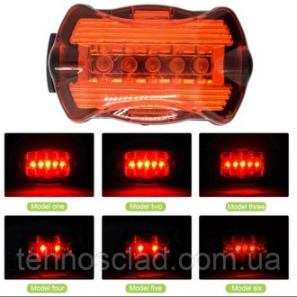 Велоліхтар STOP 198-5LED на батарейках 2xAAA XV-49. Каменское. фото 1