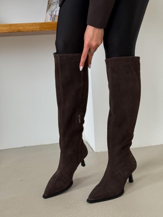 
Преміальні чоботи на підборі 6 см ? Неймовірно красиві, зручні та якісні.Арт. 5. . фото 4