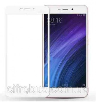 Защитное стекло Full Screen Xiaomi Redmi 4a White. Киев. фото 1