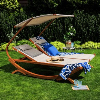 Садовий шезлонг Di Volio Pionza двомісний бежевий. Киев. фото 1