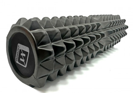 Массажный ролик EasyFit Solid Grid Roller 45 см v.2.2s черный. Киев. фото 1