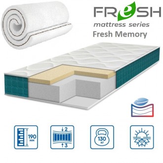 Матрас Fresh Memory 19см 150*200 (Вакуумная скрутка!). Київ. фото 1