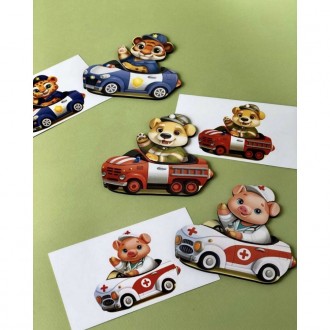 Игра состоит из целого набора различных деталей для сортировки: 10 видов техники. . фото 5