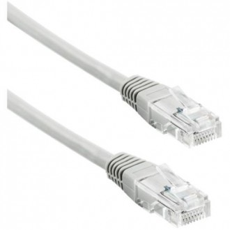 Патч-корд 1 м, UTP, Grey, Tecro, Cat.5e, CCA, PVC (UTP-RJ45-0100). Киев. фото 1