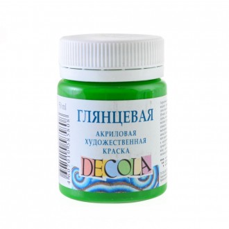 Краска акриловая глянцевая ЗХК DECOLA 351998 50 мл светло-зеленая. Киев. фото 1
