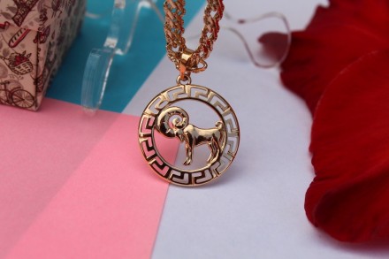 Кулон зодиак Xuping Jewelry овен 2.5 см золотистый. Калуш. фото 1