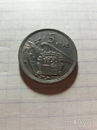 Монета 5 песет 1957 року. Іспанія. Стан на фото.. . фото 1