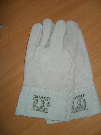•	Защитные сварочные перчатки изготовлены из термостойкого спилка для защит. . фото 4