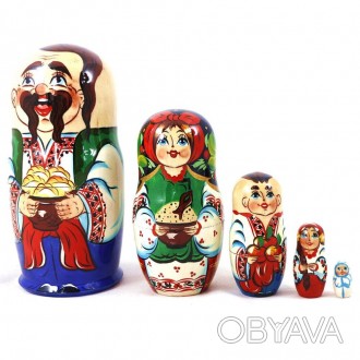 Оригинальная Матрешка из 5-ти кукол мальчик украинец. Матрешка изготовлена из на. . фото 1