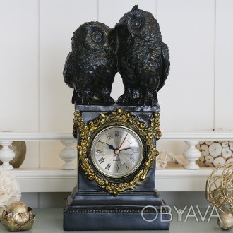 Часы в виде пары сов из серии «Часы для камина». Красивые настольные часы, котор. . фото 1