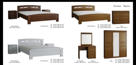 Ціна вказана за ліжко зі спальним місцем 1600х2000мм у деревоподібних відтінках.. . фото 10
