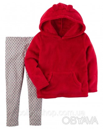 Комплект Carter's для девочки 2в1: 2-Piece Pullover & Legging Set (18 мес). . фото 1 В комплекте лосины и теплая кофточка с капюшоном. Такой комплект можно сочетать . . фото 1