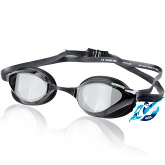 PYTHON - гидродинамические очки для соревнований и тренировок. Изогнутый дизайн . . фото 3