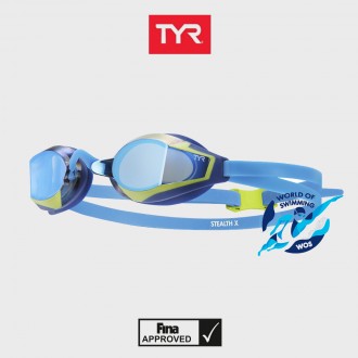 Очки для плавания с четырьмя сменными  переносицами TYR Stealth-X Mirrored Perfo. . фото 8