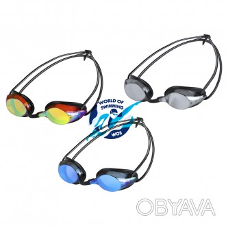 Гидродинамичные легкие очки для соревнований с низкопрофильными линзами. Зеркаль. . фото 1