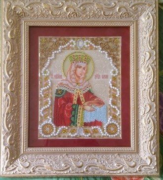Икона Святая Царица Елена-Чудотворная-вышита качественным чешским бисером Precio. . фото 4