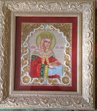 Икона Святая Царица Елена-Чудотворная-вышита качественным чешским бисером Precio. . фото 3