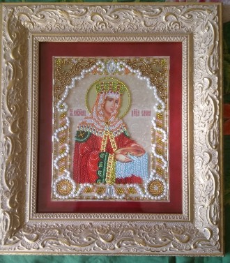 Икона Святая Царица Елена-Чудотворная-вышита качественным чешским бисером Precio. . фото 2