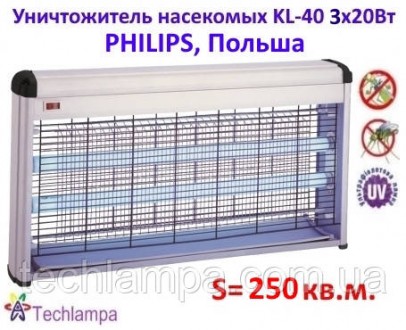 Уничтожитель насекомых KL-40 3х18W Philips, Польша. Київ. фото 1 Уничтожитель насекомых KL-40 3х18W Philips, Польша. Київ. фото 1