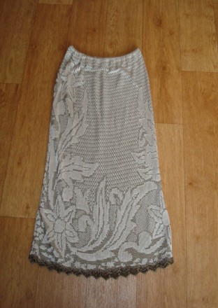 Необыкновенная красивая женская юбка вязанное полотно с узором, низ фигурная отд. . фото 4