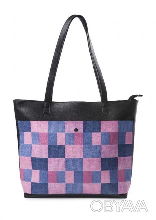 Кожаная вместительная сумка-шоппер для любителей розового и всех его комбинаций.. . фото 1
