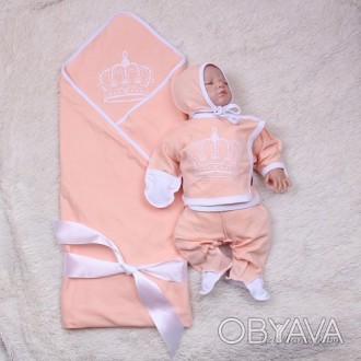 Летний комплект "Queen" для новорожденных 4х предметник, который станет отличным. . фото 1
