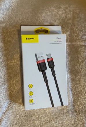 Продаю качественный кабель USB-C to USB-A Baseus Cafule Red/Black 60W (оригинал,. . фото 2