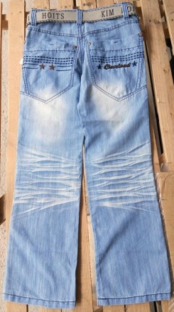Тонкие, широкие джинсовые штаны для мальчика.. . фото 3