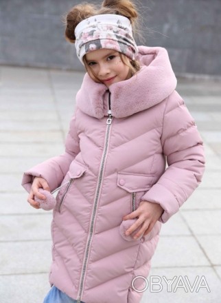  
 Красива стильна курточка на біопухові для дівчинки, для виготовлення якої бул. . фото 1