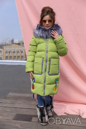  
 Красивая стильная курточка на биопухе для девочки, для изготовления которой б. . фото 1