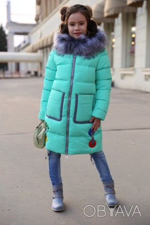  
 Красивая стильная курточка на биопухе для девочки, для изготовления которой б. . фото 1