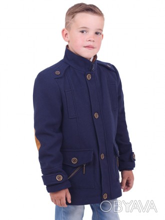 Стильное, кашемировое пальто для мальчика, украшено большими металлическими пуго. . фото 1