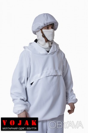 Маскировочный костюм ЗИМА, Белый: куртка + штаны. Объемный, не приталенный, одев. . фото 1