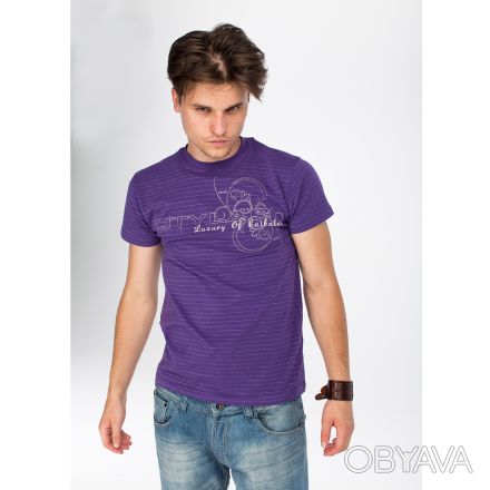 Продам футболку CATBALOU LUXUARY CITYLAB фіолетового кольору в тоненьку полоску . . фото 1