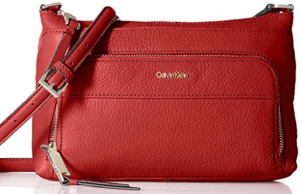 Кожаная сумка кросс-боди красного цвета  Calvin Klein, США, оригинал в идеальней. . фото 2