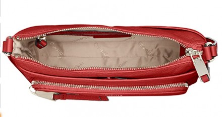 Кожаная сумка кросс-боди красного цвета  Calvin Klein, США, оригинал в идеальней. . фото 7