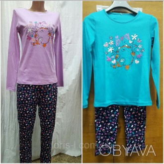 Пижамы детские.
Пижамы для девочек
пижама:кофта и брюки
размер: на рост 164 см к. . фото 1