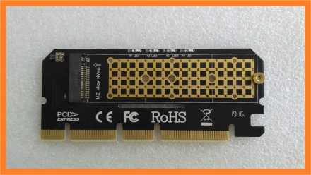 PCI-E x4 - M.2 ( NVMe ) SSD ключ M переходник адаптер низкопрофильный. Харків. фото 1 PCI-E x4 - M.2 ( NVMe ) SSD ключ M переходник адаптер низкопрофильный. Харків. фото 1