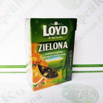 Чай листовой Loyd Zielona, с лепестками календулы и опунцией. LOYD зеленый листо. . фото 1