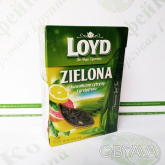 Чай листовой LOYD Zielona, лимон и грейпфрут. Чай зелёный Листовой LOYD Green, w. . фото 1