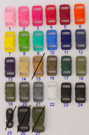 Фастексы 3/8'' цветные для браслетов из паракорда
Применяется для изг. . фото 2
